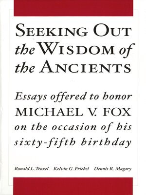 cover image of Seeking Out the Wisdom of the Ancients